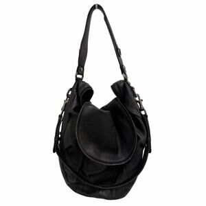 Gucci Icon Bit Medium Shoulder Hobo Bag Black Leather Pleats and Horsebit Detail